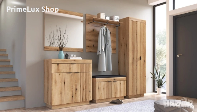 Шкаф за обувки DELAMAR DLAGD1 крайбрежен дъб , снимка 3 - Шкафове - 53243962