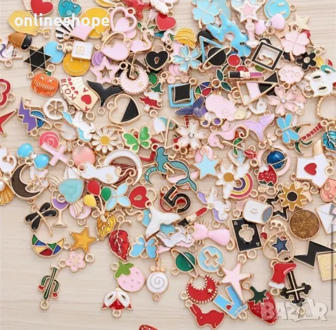 30 броя Смесени висулки за гривни / колиета , бижута, снимка 3 - Други - 49233936