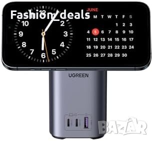 Ново UGREEN 100W USB C зарядно устройство с MagSafe безжична станция Айфон iPhone Лаптоп, снимка 6 - Друга електроника - 42322339