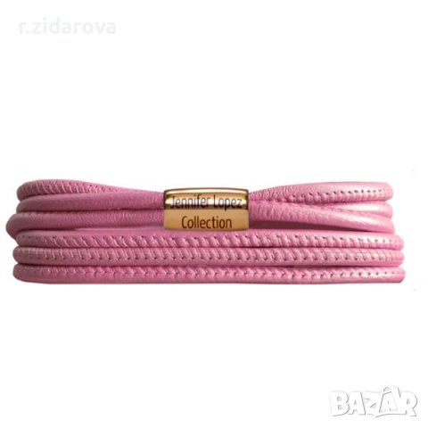Розова кожена гривна JLo Collection by Endless Jewelry с талисман, снимка 1 - Гривни - 42224245