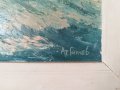Картина, море, худ. Атанас Ганчев, 1980-те год., снимка 3