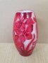 Красива ваза НАНСИ DAUM NANCY сецесион червена реплика, снимка 4