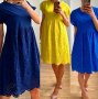 Летни рокли с къдричи на ръкава в  5 цвята, снимка 1 - Рокли - 40643972