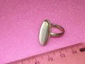 СТАР с ЛУНЕН КАМЪК СРЕБЪРЕН ПРЪСТЕН ВИСОКА ПРОБА СРЕБО 925 РЪЧНА РЕТРО АР ДЕКО ИЗРАБОТКА 41903, снимка 7