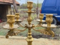 Масивен Бронзов Свещник Петица, снимка 4