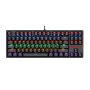 Клавиатура Геймърска USB Redragon Daksa K576R-BK Механична 12 мултимедийни клавиша LED rainbow подсв, снимка 1 - Клавиатури и мишки - 41991388