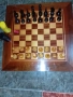 Шах табла 48/48 от соца с дървени фигури и пулове, снимка 3