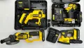 Stanley Fatmax сет - Акумулаторен ъглошлайф, зеге, импакт, виброшлайф 5 батерии, снимка 1