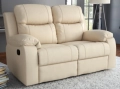 Кожен двуместен диван с лежанка. Реклайнер Дрим, двойка /с ръчен механизм/ бежов. , снимка 9