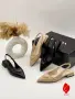 Prada Елегантни Дамски Обувки Тип Slingback На Нисък Ток С Емблематично Триъгълно Лого Код SEM-749, снимка 1