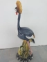 Сив кралски жерав статуетка 83см-5кг/голяма италианска порцеланова фигура на птица, снимка 7