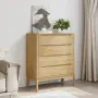 vidaXL Скрин FLORO, восъчнокафяв, бор масив, снимка 3
