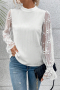 Дамска елегантна блуза в бяло с ръкави от тюл, снимка 10