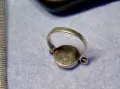 СТАР РЕТРО АРТ СЕДЕФЕН СРЕБЪРЕН ПРЪСТЕН СРЕБРО ВИСОКА ПРОБА с РЪЧНО ИНКРУСТИРАН СЕДЕФ 47160, снимка 9
