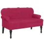 vidaXL Пейка с облегалка, виненочервена, 119,5x64,5x75 см, кадифе, снимка 1