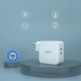 Choetech GaN Fast Charger 100W USB-C PD - 2 x USB-C изхода и с технология за бързо зареждане (бял), снимка 2