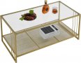 Стъклена холна маса / Масичка за кафе CKFZ-21404-GD, снимка 3