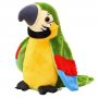 Музикален пеещ и говорещ плюшен папагал С РАЗМАХВАЩИ СЕ КРИЛЕ, снимка 1 - Музикални играчки - 35725676