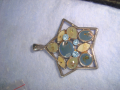 КРАСИВ БЛЕСТЯЩ АРТ ПОСРЕБРЕН МЕДАЛЬОН - ЗВЕЗДА с ЕМАЙЛ и КРИСТАЛИ 26388, снимка 8