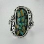 ПРЪСТЕН с естествен тюркоаз, посребрен, Размер 55, снимка 2