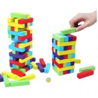 Дженга кула 48 елемента, С цветни блокчета, снимка 1 - Образователни игри - 38667014