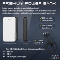 Преносим Power Bank Amanneh 20000mAh,бързо зареждане,2 входа/2 изхода+кабел 3в1,iPhone/Samsung/iPad, снимка 3 - Външни батерии - 42654785