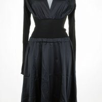 Черна елегантна рокля марка Bona Dea - L, снимка 2 - Рокли - 42535940