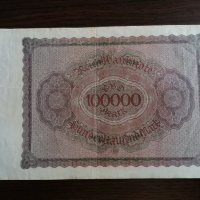 Райх банкнота - Германия - 100 000 марки | 1923г., снимка 2 - Нумизматика и бонистика - 34639424