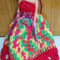 Разкошна плетена рокля за барби 3 + подарък кукла, снимка 9 - Кукли - 34103074