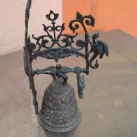 Стара бронзова камбана за врата#2, снимка 3 - Антикварни и старинни предмети - 44476197