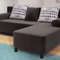 Разтегателен диван , графит, сив, снимка 2 - Дивани и мека мебел - 39556506