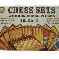 Шах и табла Ahelos, 12 в 1, Комплект 12 игри, Дървени, снимка 2 - Шах и табла - 38788775