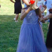 Дълга тюлена лилава  принцеска рокля юнона junona, снимка 2 - Детски рокли и поли - 42634624