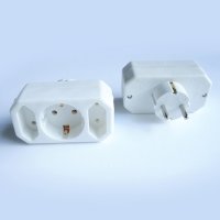 Разклонител за контакт 3-ка без кабел бял 220V 2,5A/16A, снимка 1 - Друга електроника - 42569491