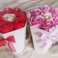 Кутия със сапунени рози. Подарък за 8ми март., снимка 4 - Подаръци за жени - 35892305