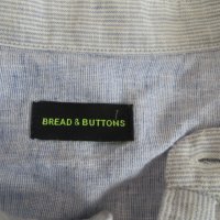 Мъжка ленена риза с дълъг ръкав Bread & Buttons, снимка 4 - Ризи - 41085780