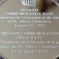 Сребърна възпоменателна монета 100 г. от рождението на д-р Алберт Швейцер 1975, снимка 6 - Нумизматика и бонистика - 41343705
