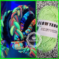 Удивително Светещо Влакно / Прежда за Коса - GLOW Yarn Hair Braids! КОД : glow9 💗 👑 💋, снимка 4 - Аксесоари за коса - 41720736