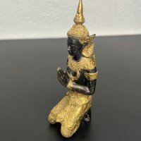 Тайландска бронзова фигура на  танцьорка / Буда. №5096, снимка 2 - Колекции - 44370846