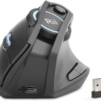 Нова Ергономична безжична мишка с USB приемник за компютър лаптоп работа игри, снимка 1 - Клавиатури и мишки - 42468810