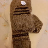 Ръчно плетени мъжки чорапи от вълна размер 45, снимка 2 - Мъжки чорапи - 44611029