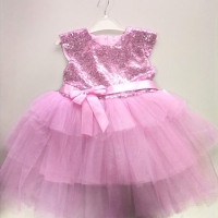 Прелестна рокля с пайети, снимка 1 - Детски рокли и поли - 36068727