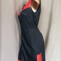 М/L Черна сатенена рокля с червена дантела , снимка 4 - Рокли - 41649520