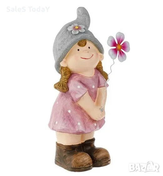 Керамичен фигурка за градина, тераса, балкон," Детенце Момиченце", 42см , снимка 1