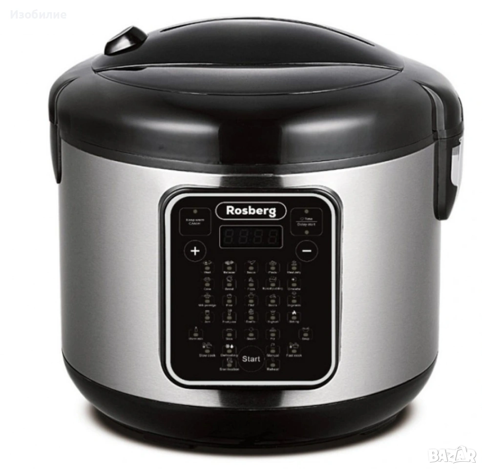 Мултикукър с 31 програми Rosberg, 780W, 5L, Незалепващо покритие, Инокс 2 ГОДИНИ ГАРАНЦИЯ, снимка 1