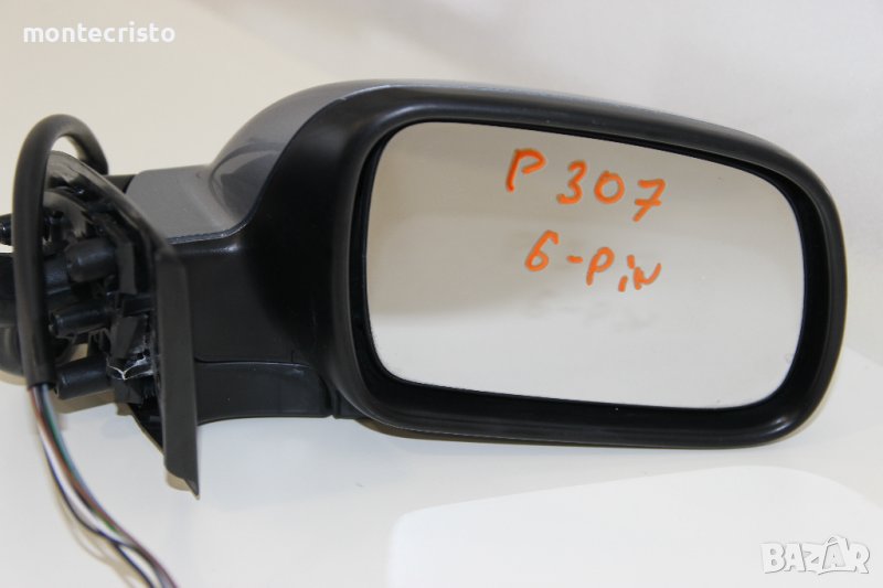 Дясно електрическо огледало Peugeot 307 (2001-2007г.) 6 пина / температурен датчик, снимка 1