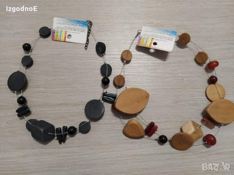 Нови ръчно изработени колиета с естествени камъни и дърво, снимка 1