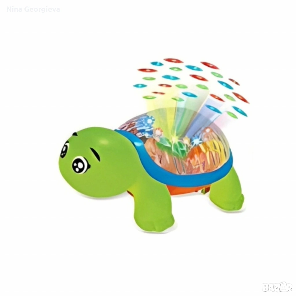 Щастлива костенурка - Детска интерактивна играчка с 3D светлини, музика и проекция, снимка 1