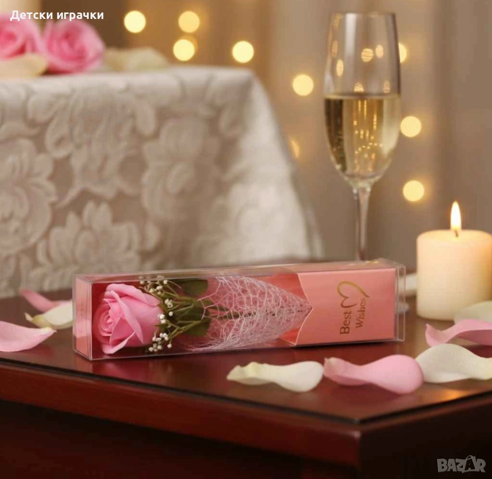 Роза изкуствено декоративно цвете в кутия, за подарък, за жена , снимка 1