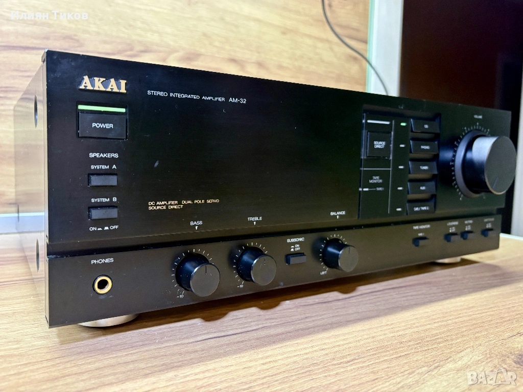 Усилвател Akai AM-32 Hi-Fi транзисторен аудио техника MM/MC, снимка 1